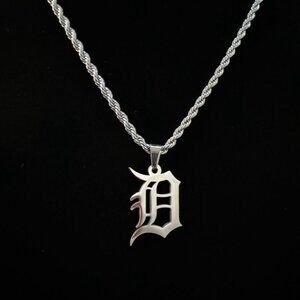 Detroit Tigers Necklace - 3mm Rope - 20" Silver Chain - MLB - Baseball - Easter